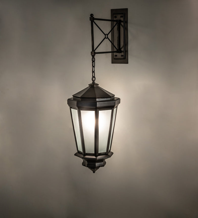 Meyda Tiffany 252947 One Light Wall Sconce, Black On Brass