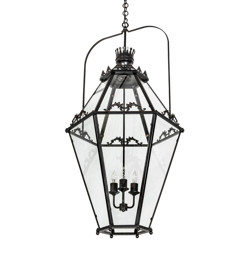 Meyda Tiffany 253410 Three Light Pendant, Black On Brass/Solar Black
