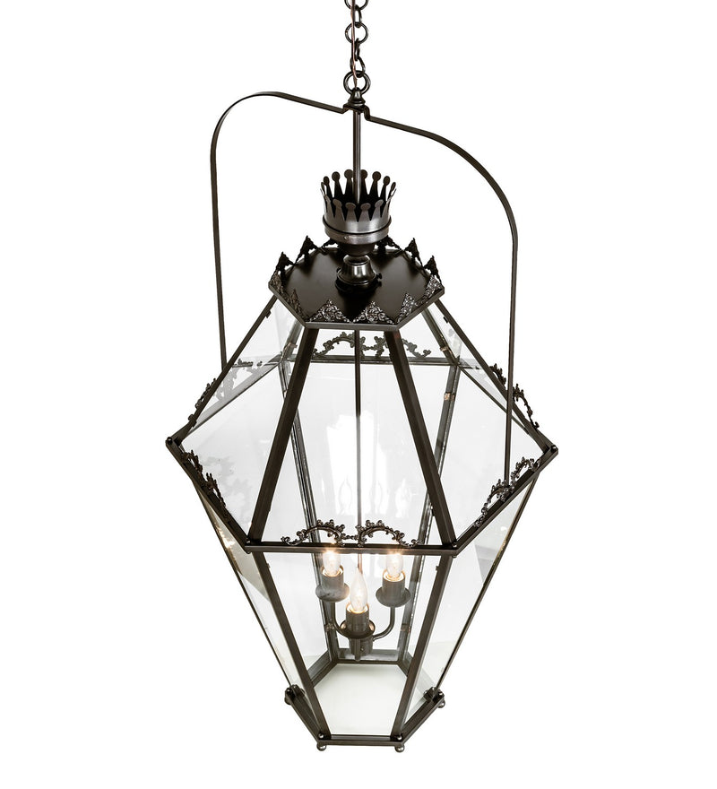 Meyda Tiffany 253410 Three Light Pendant, Black On Brass/Solar Black