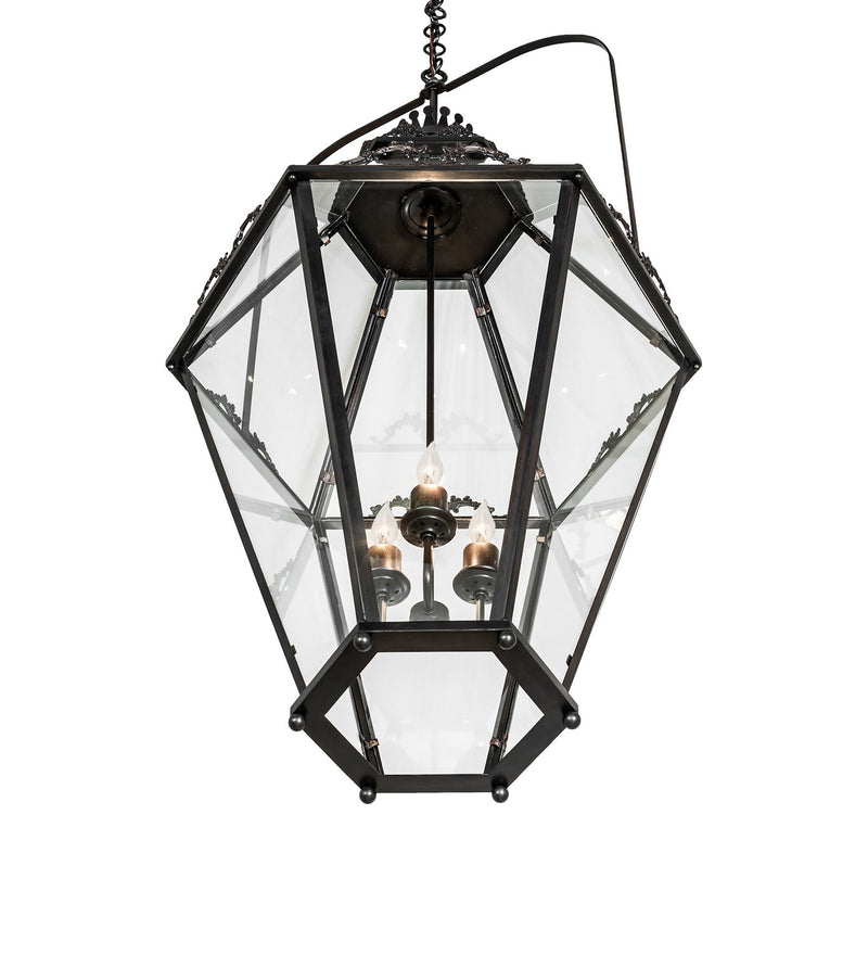 Meyda Tiffany 253410 Three Light Pendant, Black On Brass/Solar Black