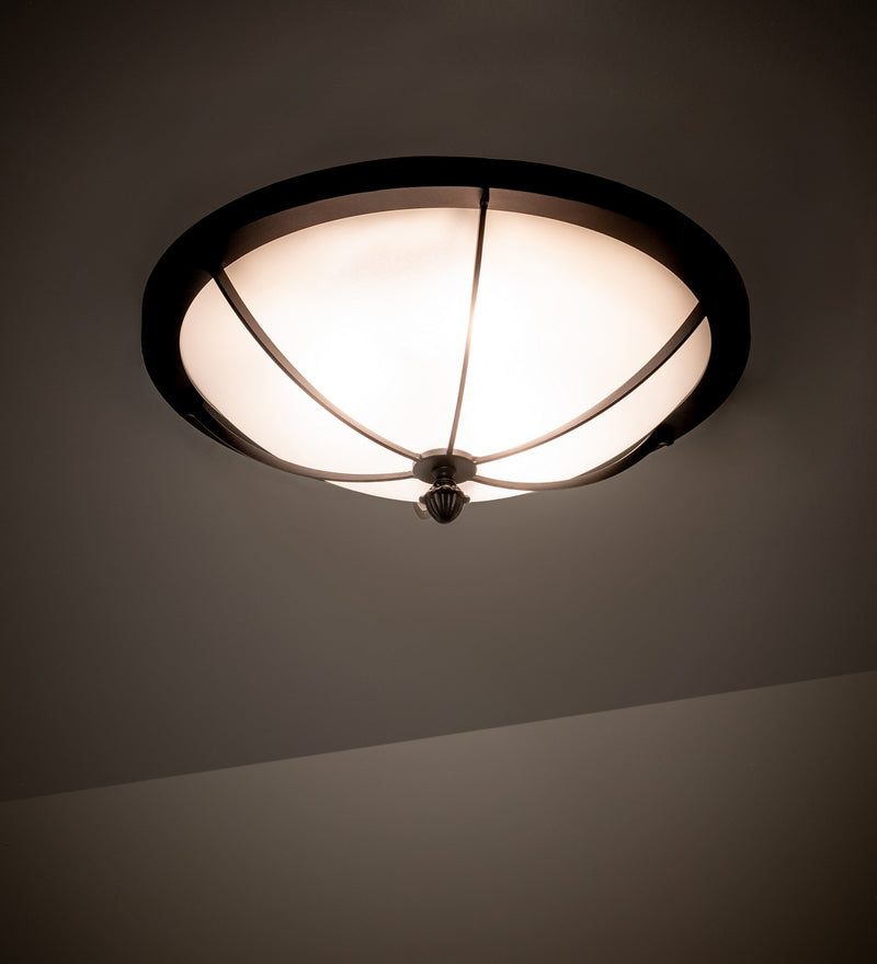 Meyda Tiffany 254397 Three Light Flushmount, Textured Black