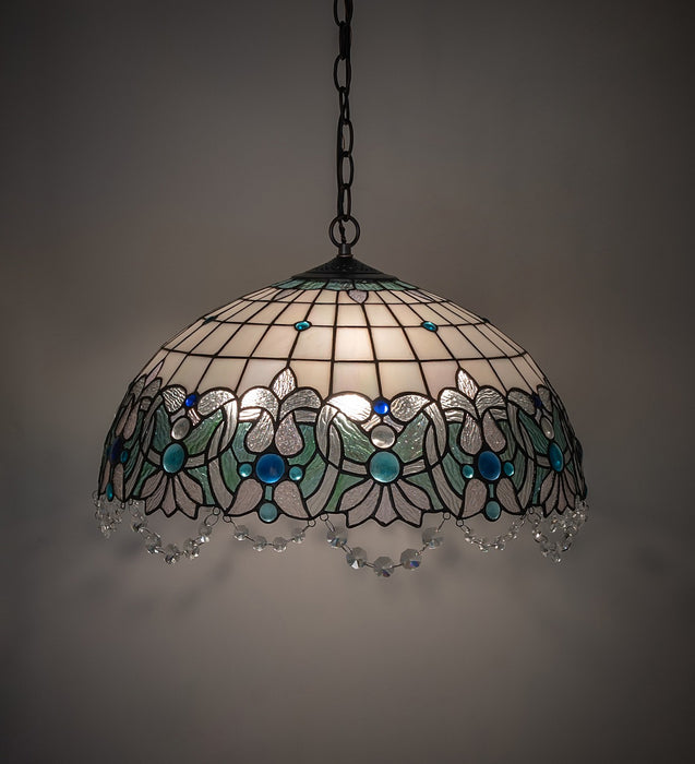Meyda Tiffany 255700 Three Light Pendant, Mahogany Bronze