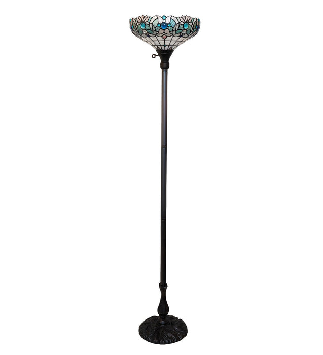 Meyda Tiffany 255708 One Light Torchiere, Mahogany Bronze