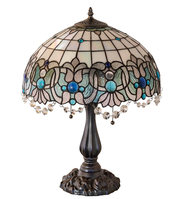 Meyda Tiffany 255709 Two Light Table Lamp, Mahogany Bronze