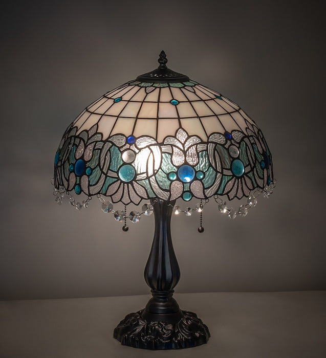 Meyda Tiffany 255709 Two Light Table Lamp, Mahogany Bronze