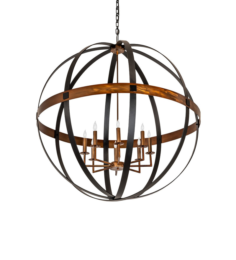Meyda Tiffany 256625 Eight Light Pendant, Blackwash/Copper