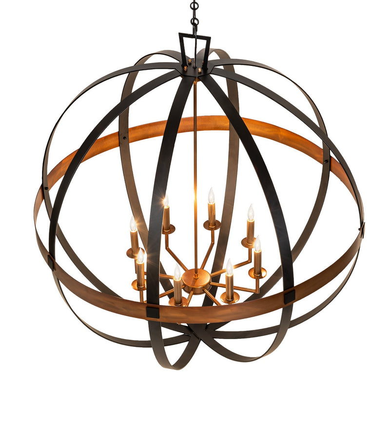 Meyda Tiffany 256625 Eight Light Pendant, Blackwash/Copper