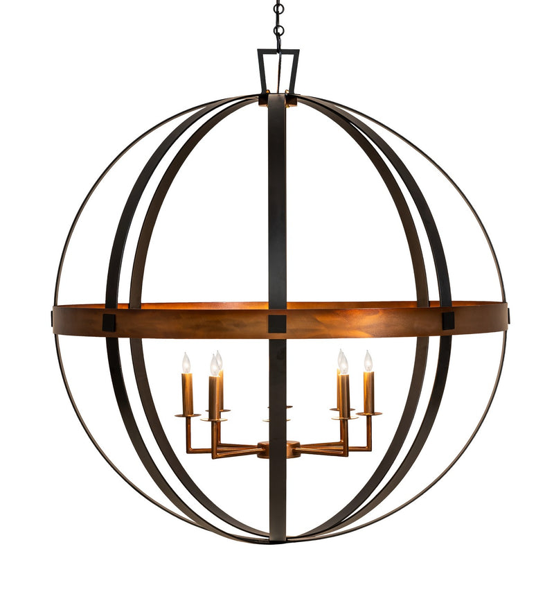 Meyda Tiffany 256625 Eight Light Pendant, Blackwash/Copper