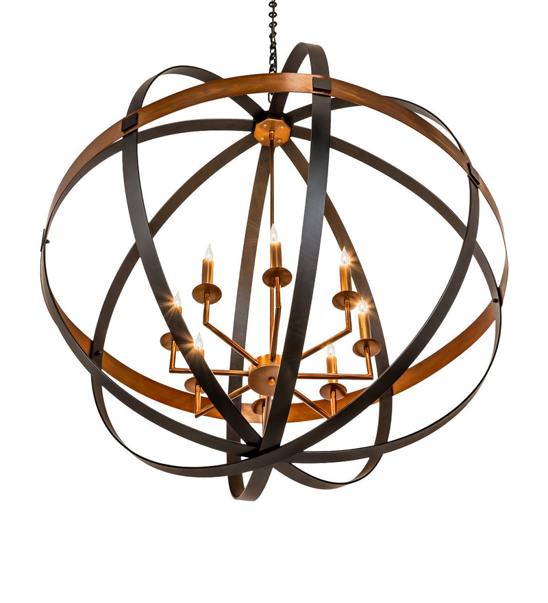 Meyda Tiffany 256625 Eight Light Pendant, Blackwash/Copper