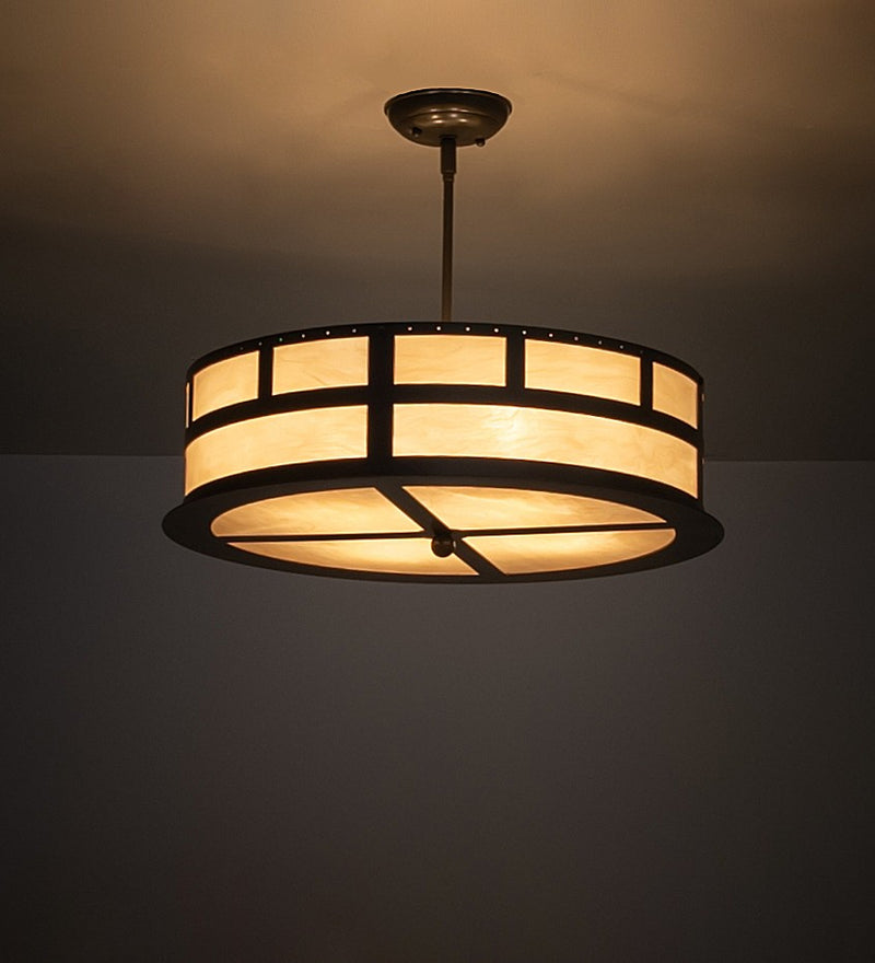 Meyda Tiffany 257669 Four Light Pendant, Timeless Bronze