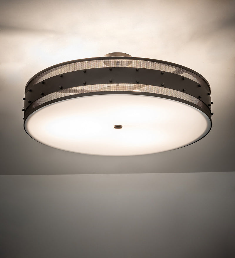 Meyda Tiffany 258294 Three Light Semi-Flushmount, Oil Rubbed Bronze