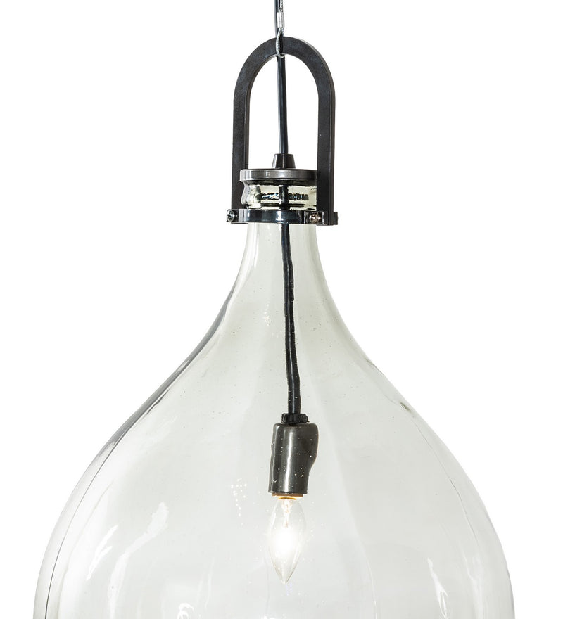 Meyda Tiffany 258867 One Light Pendant, Black Chrome