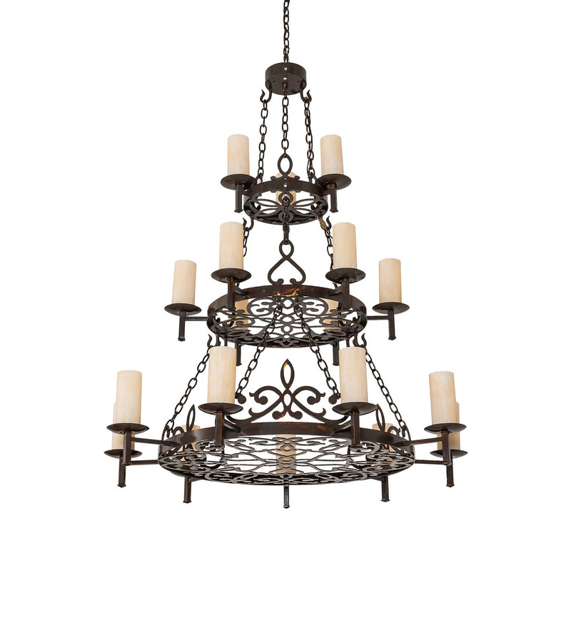 Meyda Tiffany 259251 18 Light Chandelier, Old Copper Pot