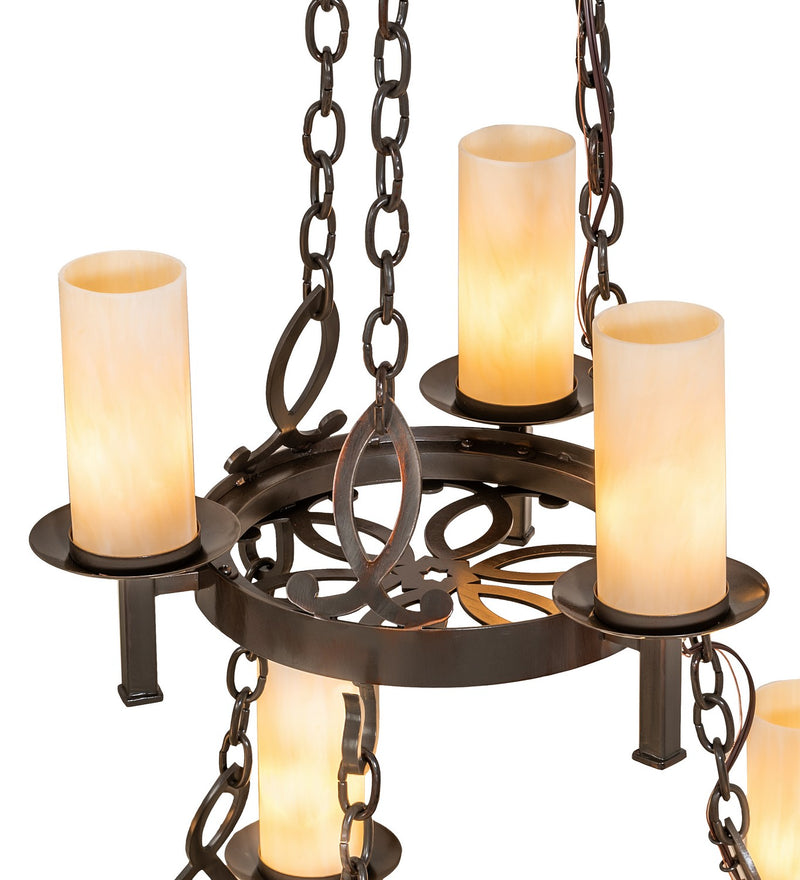 Meyda Tiffany 259251 18 Light Chandelier, Old Copper Pot