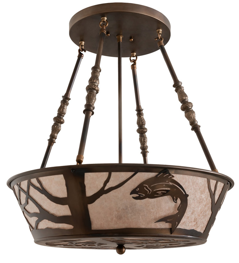 Meyda Tiffany 259256 Four Light Semi-Flushmount, Light Burnished Antique Copper