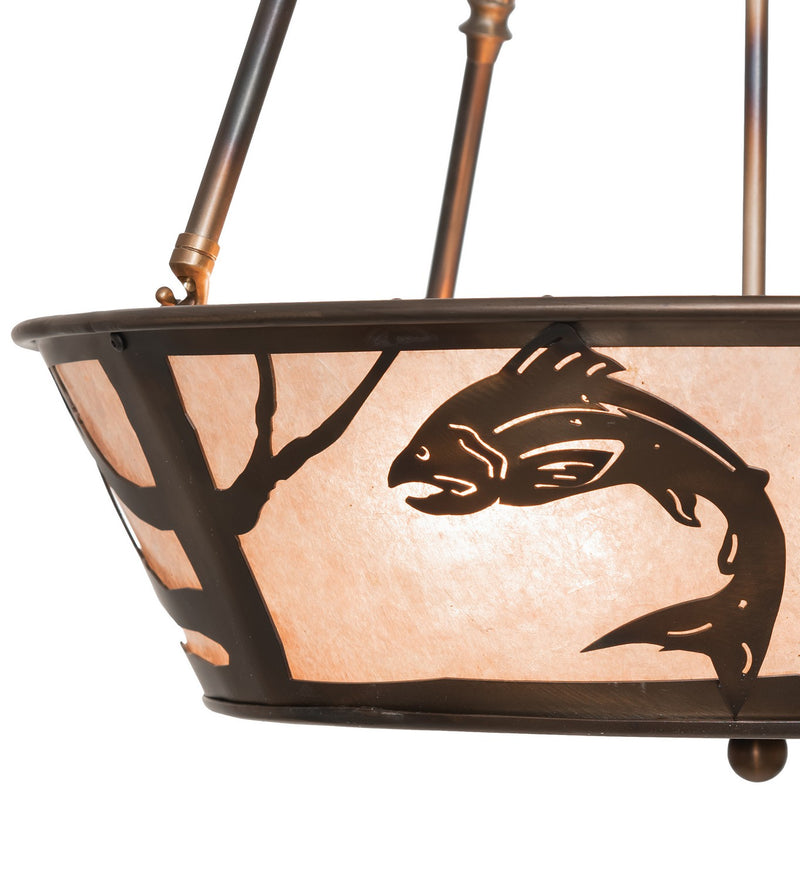 Meyda Tiffany 259256 Four Light Semi-Flushmount, Light Burnished Antique Copper