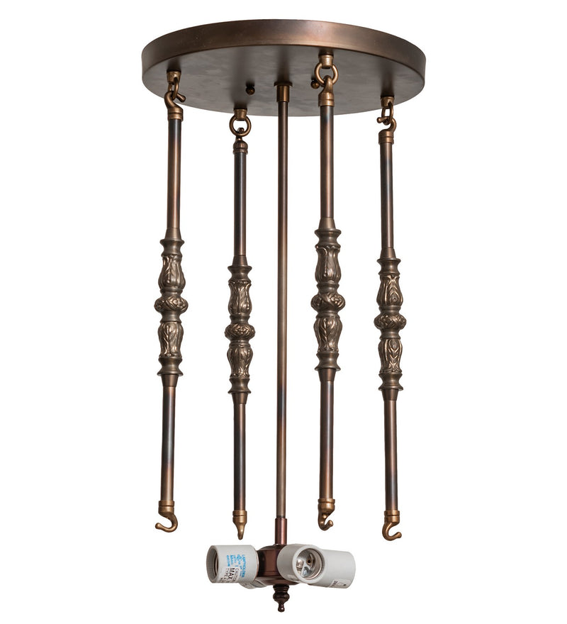 Meyda Tiffany 259256 Four Light Semi-Flushmount, Light Burnished Antique Copper