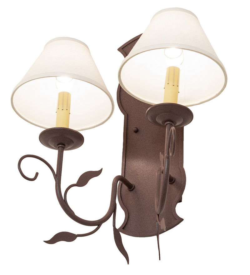 Meyda Tiffany 259749 Two Light Wall Sconce, Rust