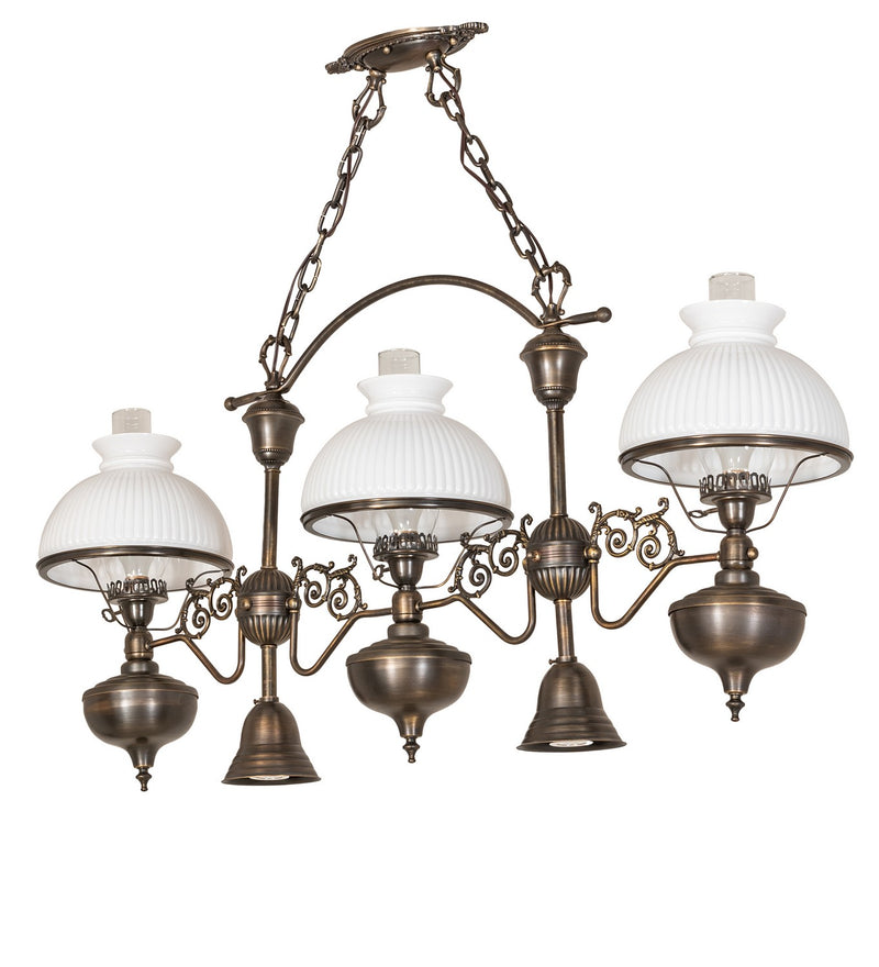 Meyda Tiffany 259845 Six Light Island Pendant, Antique Craftsman Brown