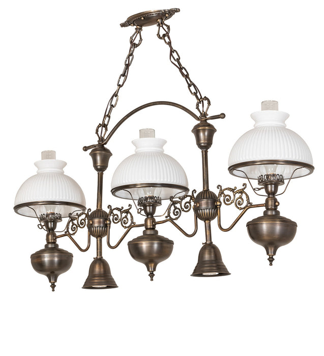 Meyda Tiffany 259845 Six Light Island Pendant, Antique Craftsman Brown