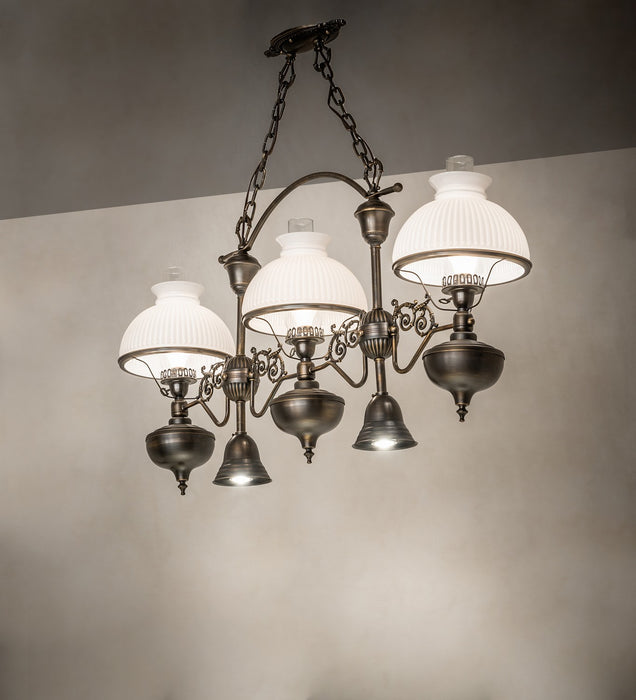 Meyda Tiffany 259845 Six Light Island Pendant, Antique Craftsman Brown