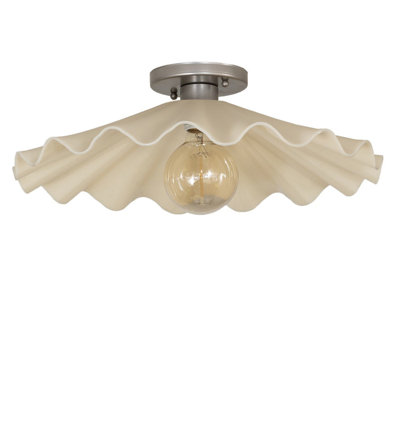 Meyda Tiffany 259995 One Light Flushmount, Brushed Nickel