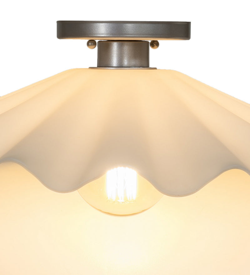 Meyda Tiffany 259995 One Light Flushmount, Brushed Nickel
