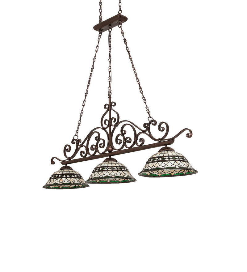 Meyda Tiffany 260055 Three Light Island Pendant, Mahogany Bronze