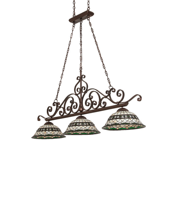 Meyda Tiffany 260055 Three Light Island Pendant, Mahogany Bronze
