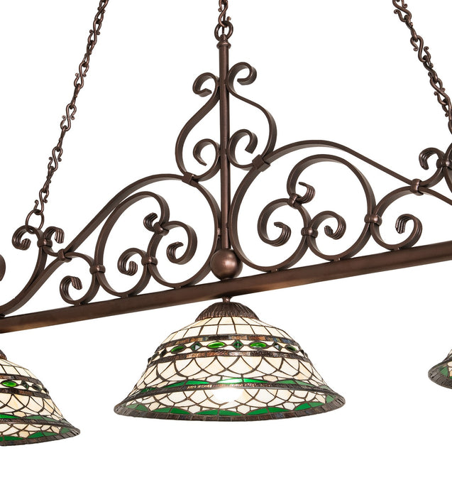 Meyda Tiffany 260055 Three Light Island Pendant, Mahogany Bronze