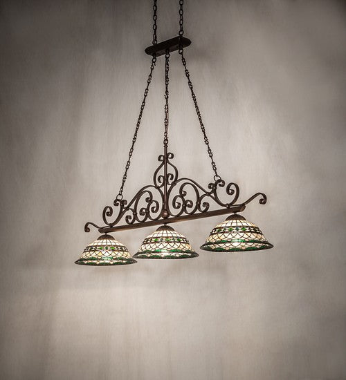 Meyda Tiffany 260055 Three Light Island Pendant, Mahogany Bronze