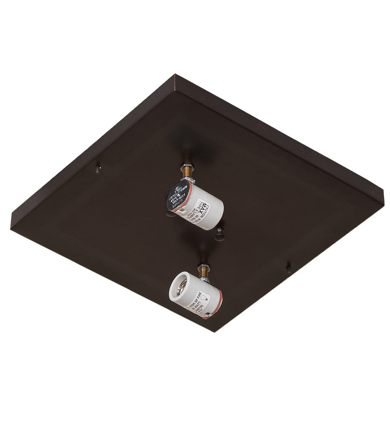 Meyda Tiffany 260082 Two Light Flushmount, Craftsman Brown On Brass