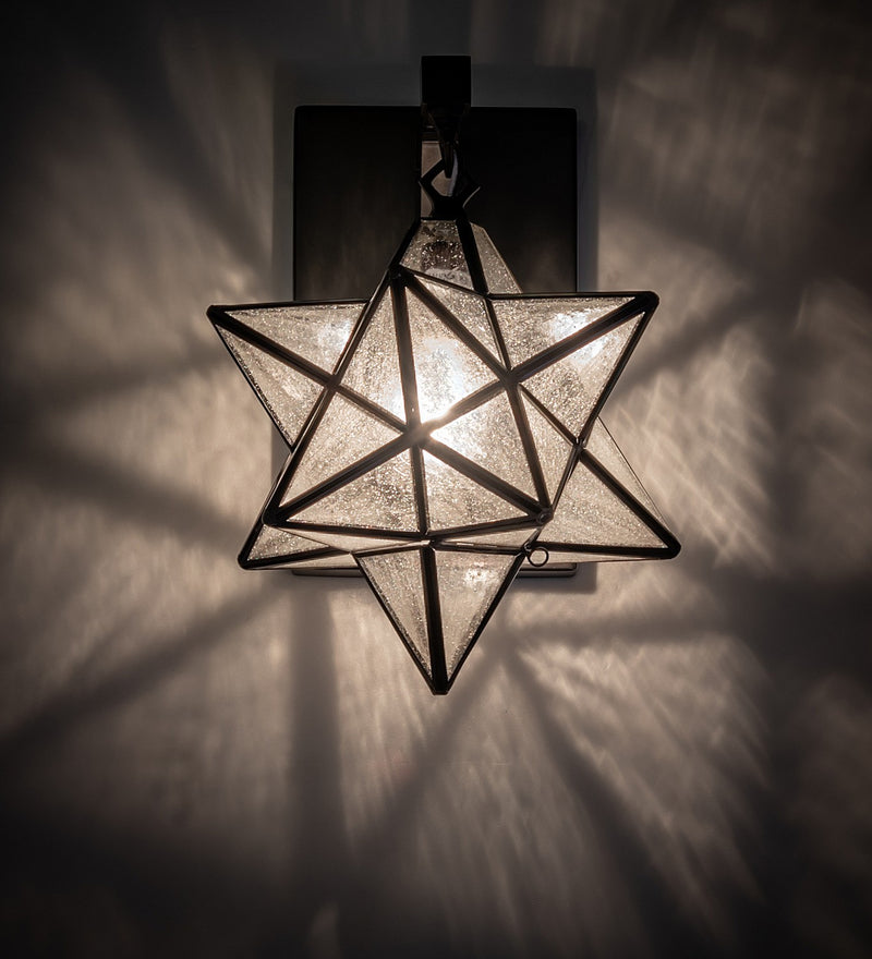 Meyda Tiffany 260405 One Light Wall Sconce, Black Metal