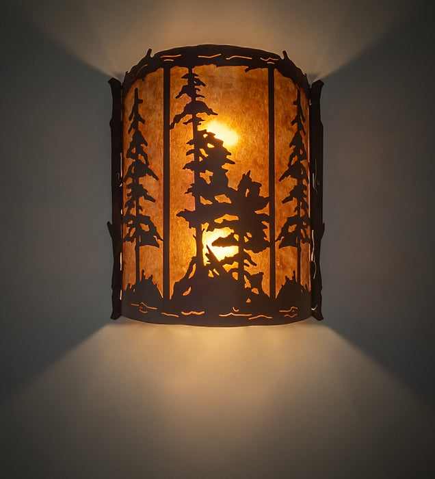 Meyda Tiffany 260435 Two Light Wall Sconce, Rust