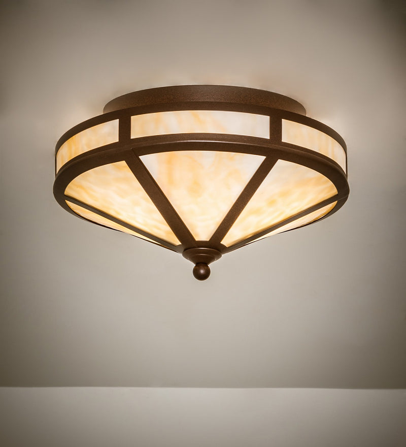 Meyda Tiffany 260817 Two Light Flushmount, Cafe Noir