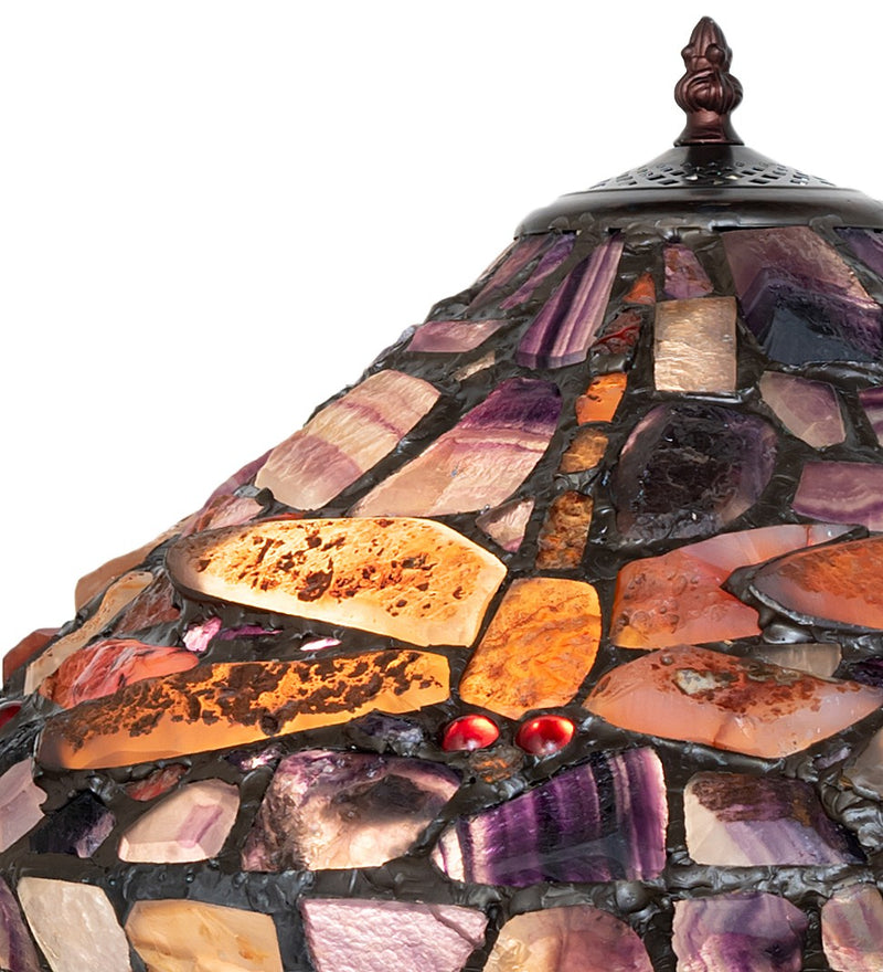 Meyda Tiffany 261252 Three Light Table Lamp, Mahogany Bronze