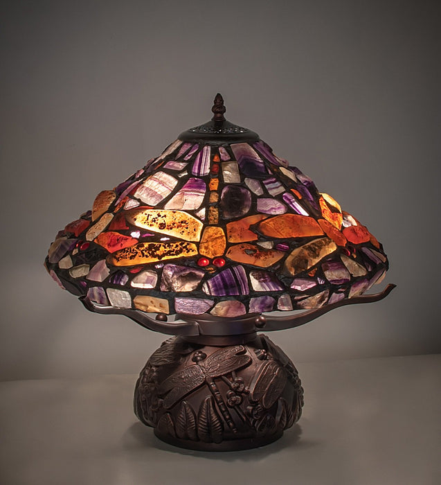 Meyda Tiffany 261252 Three Light Table Lamp, Mahogany Bronze