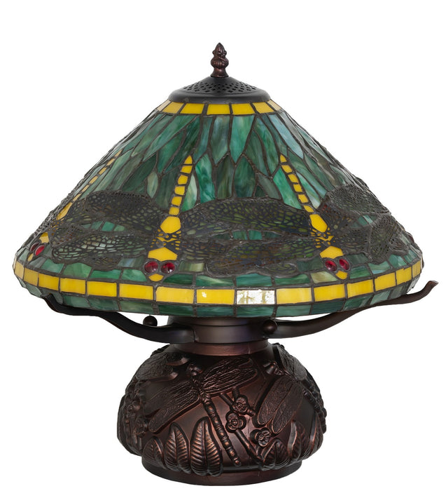 Meyda Tiffany 261256 Three Light Table Lamp, Mahogany Bronze