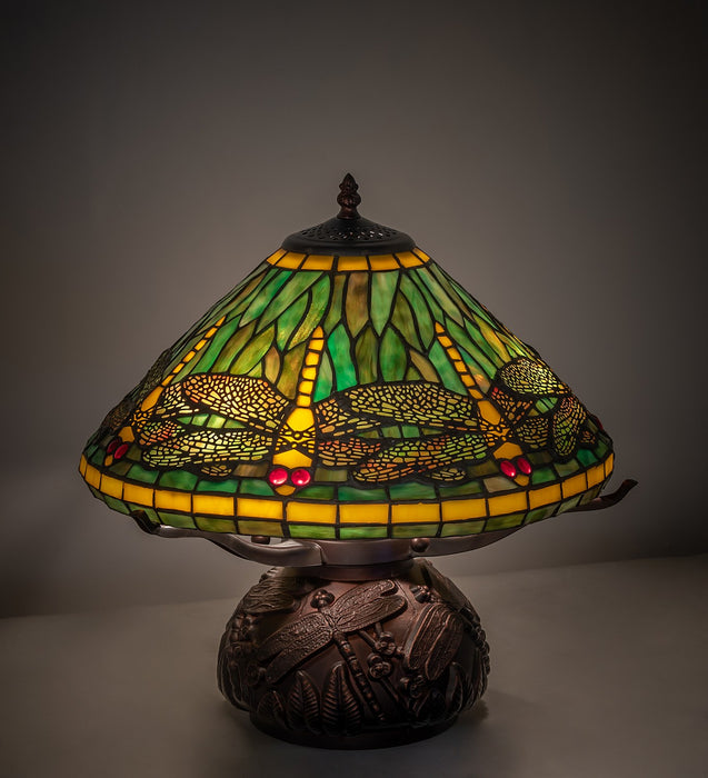 Meyda Tiffany 261256 Three Light Table Lamp, Mahogany Bronze