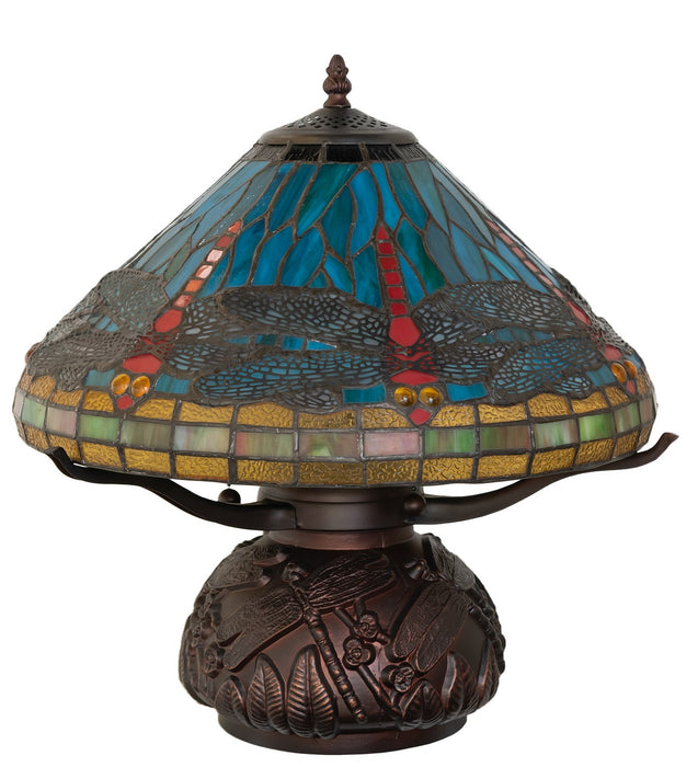 Meyda Tiffany 261259 Three Light Table Lamp, Mahogany Bronze