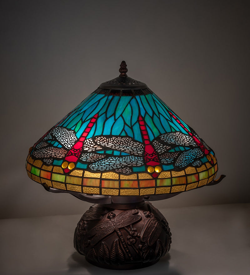 Meyda Tiffany 261259 Three Light Table Lamp, Mahogany Bronze