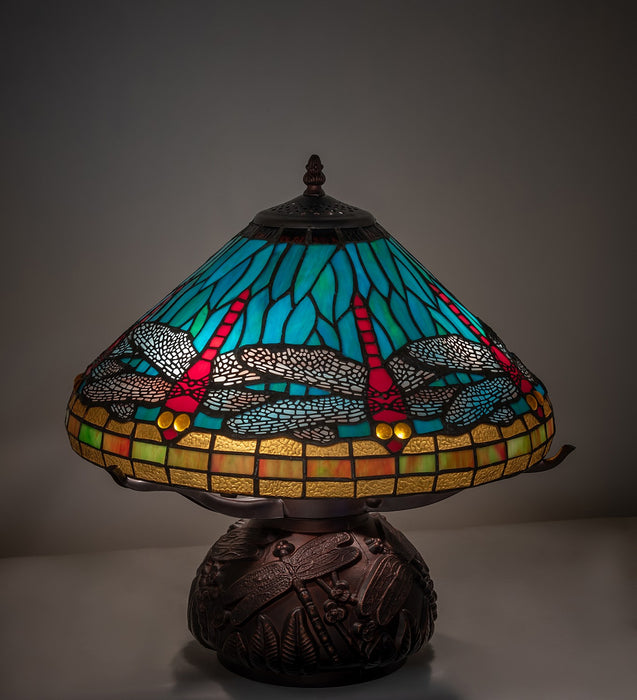 Meyda Tiffany 261259 Three Light Table Lamp, Mahogany Bronze