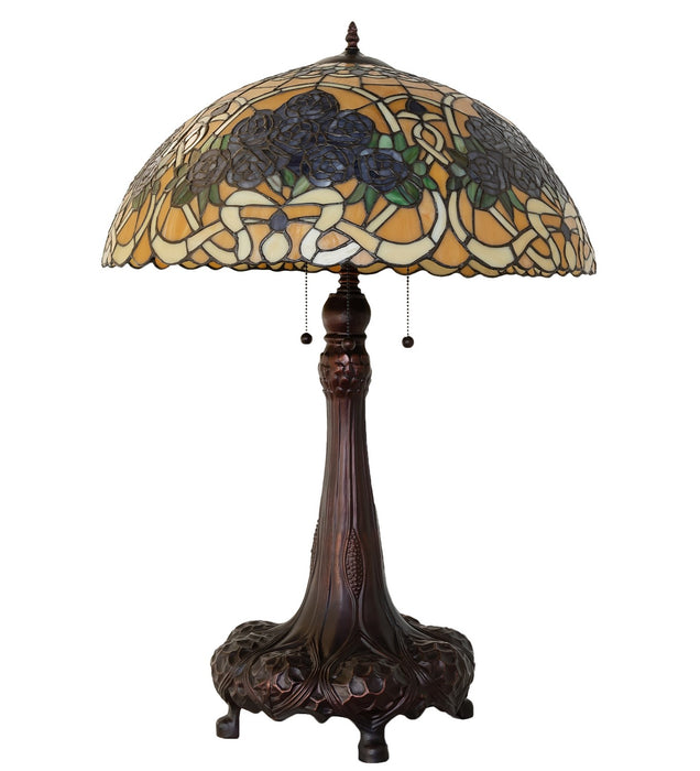 Meyda Tiffany 261315 Three Light Table Lamp, Mahogany Bronze