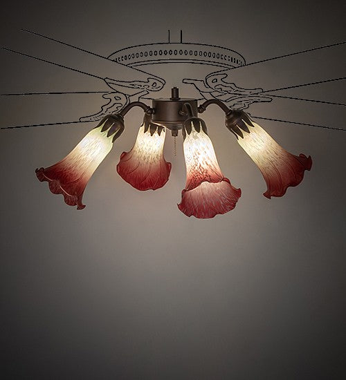 Meyda Tiffany 261501 Four Light Fan Light, Mahogany Bronze