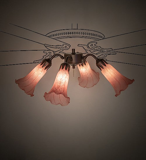 Meyda Tiffany 261502 Four Light Fan Light, Mahogany Bronze