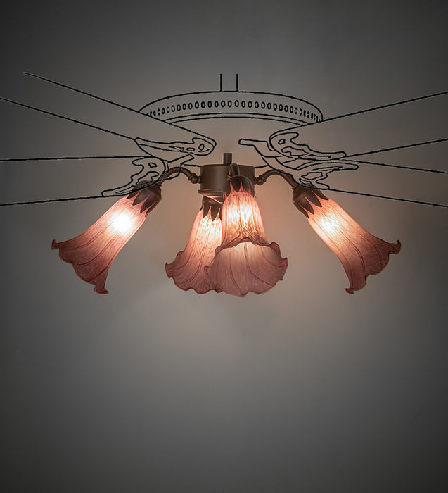 Meyda Tiffany 261509 Four Light Fan Light, Mahogany Bronze