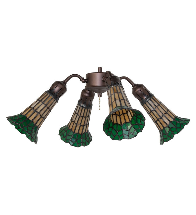 Meyda Tiffany 261513 Four Light Fan Light, Mahogany Bronze