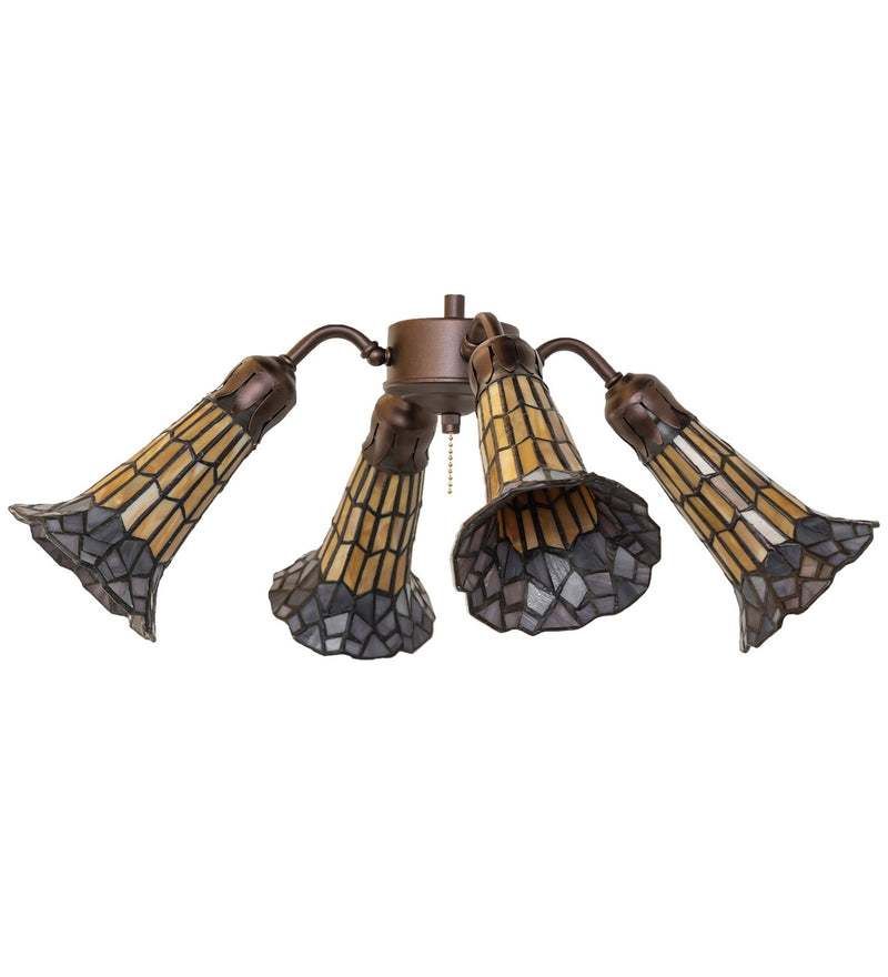 Meyda Tiffany 261515 Four Light Fan Light, Mahogany Bronze
