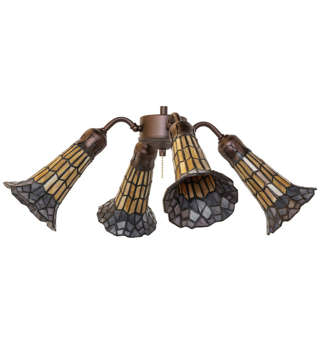 Meyda Tiffany 261515 Four Light Fan Light, Mahogany Bronze