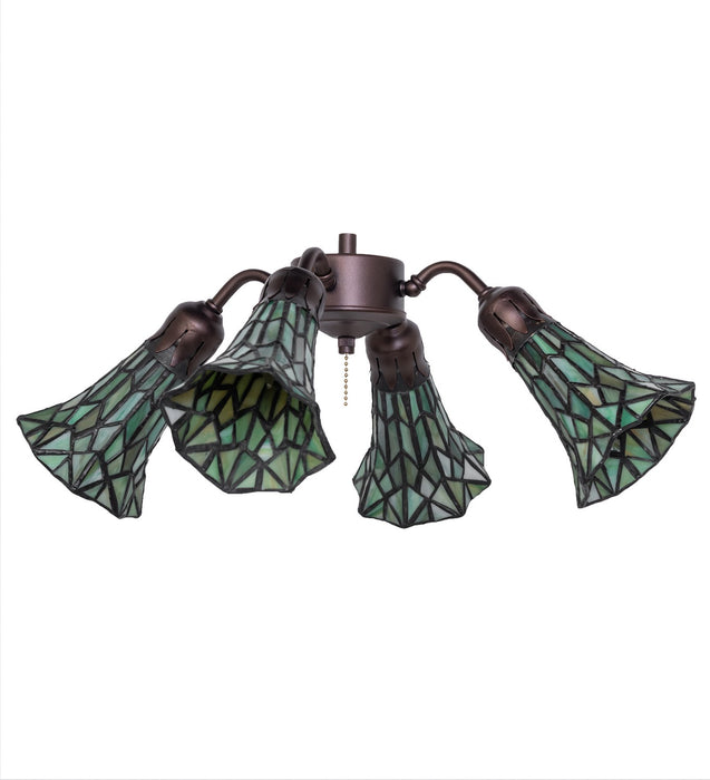Meyda Tiffany 261516 Four Light Fan Light, Mahogany Bronze